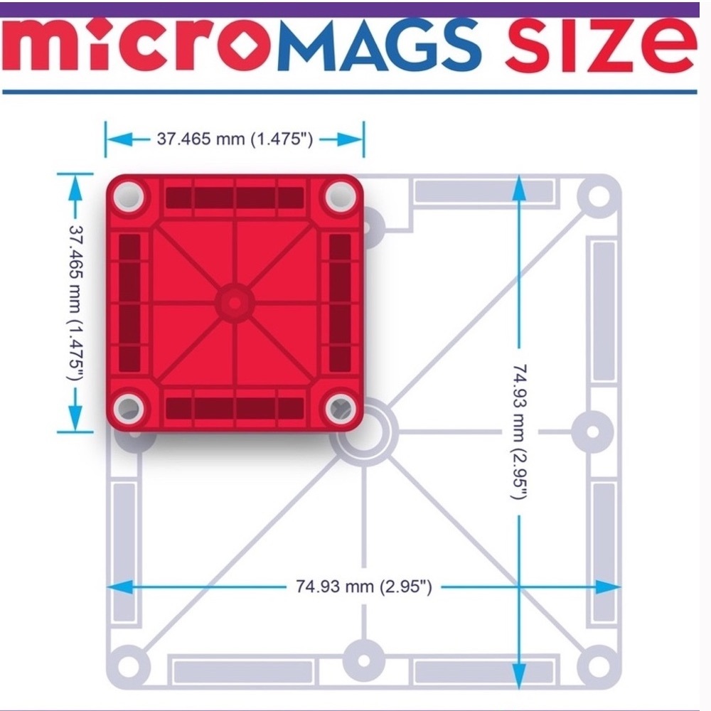 MicroMags Building Set - Red, Blue, Green - Picture 5 of 10